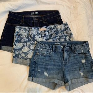 Lot of 3 LIKE NEW sz 6 denim shorts BR and ON